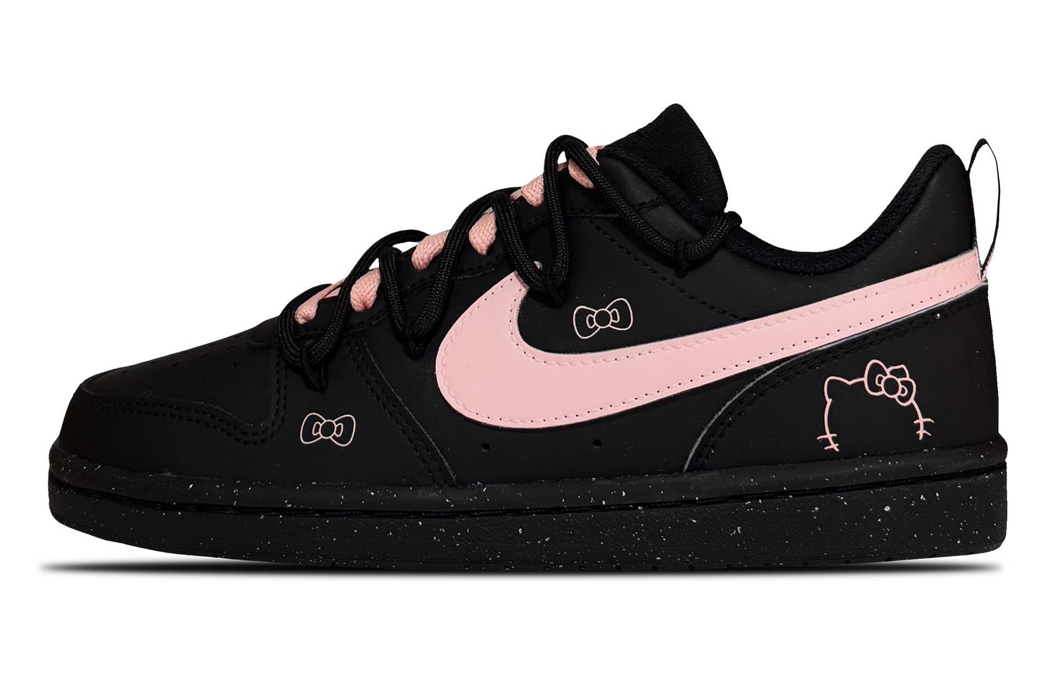 

Nike Кроссовки для скейтбординга Court Borough Low Top, цвет black pink, детские
