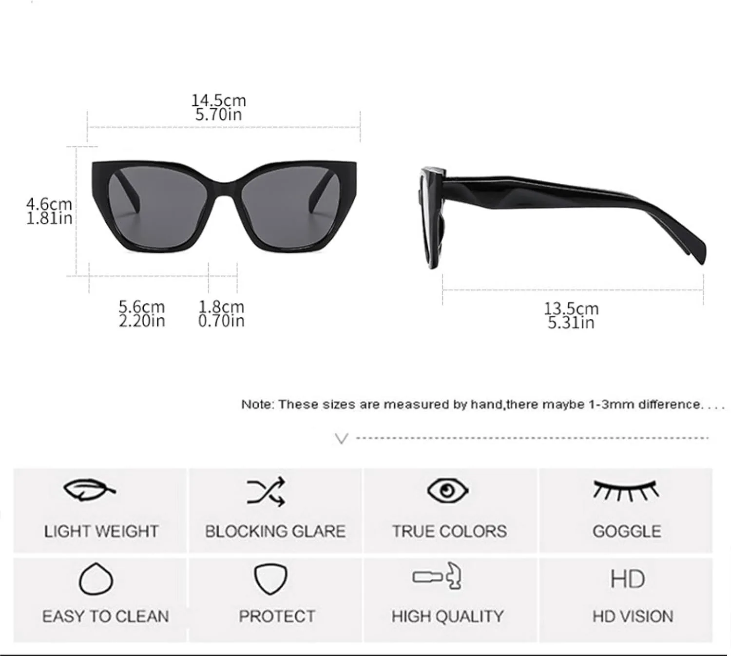 

Винтажные женские солнцезащитные очки «кошачий глаз» с защитой от УФ-излучения UV400, модные цветные очки для мужчин и женщин, Polygon TKKTLLT, Black-brown