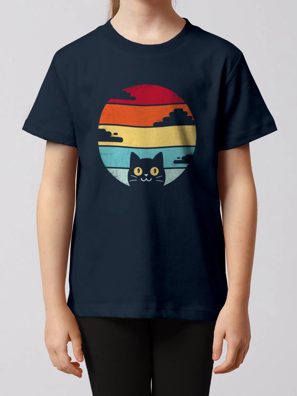 Футболка 'Retro Sunset Cat' Watabout.Kids, Navy/Aqua — фото 2