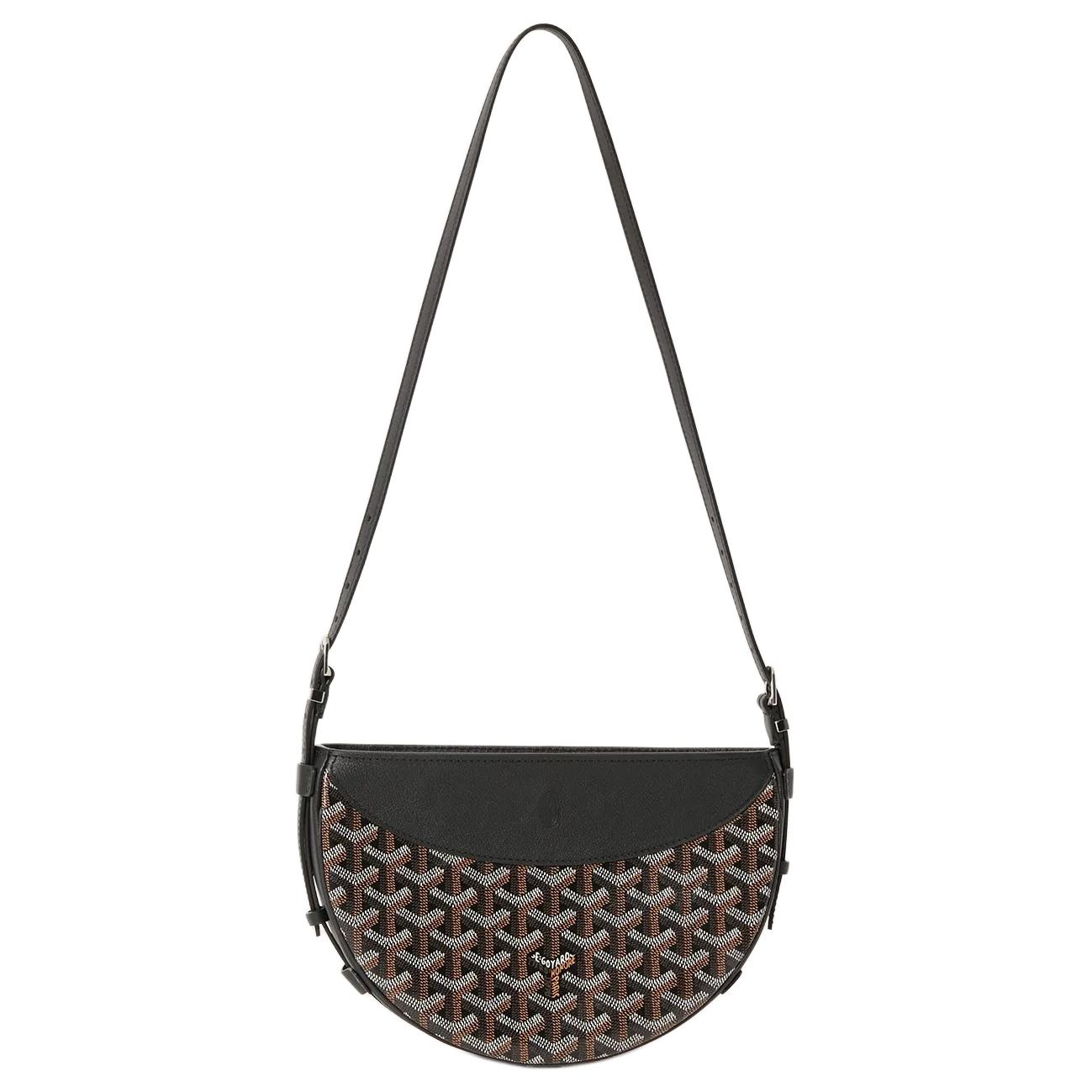 

GOYARD Сумка-мешок с ласточкой из холста и телячьей кожи, унисекс, черного цвета