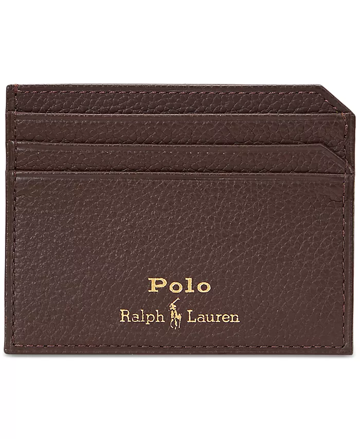 

Мужской картхолдер из шагренированной кожи Polo Ralph Lauren, коричневый