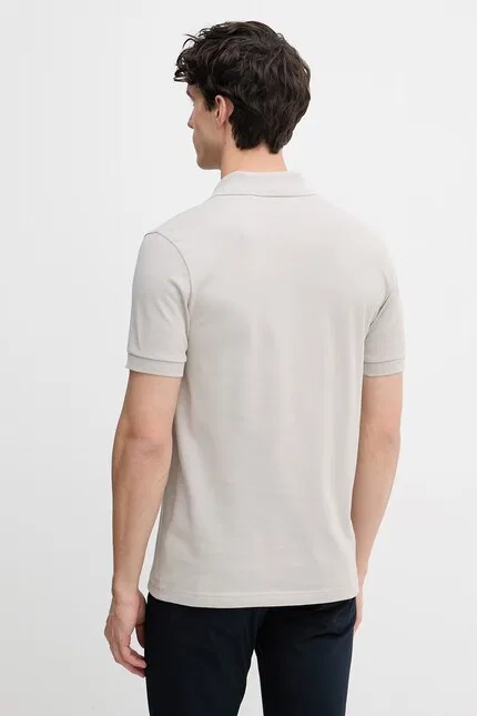 Поло slim fit BOSS Orange, бежевый — фото 3