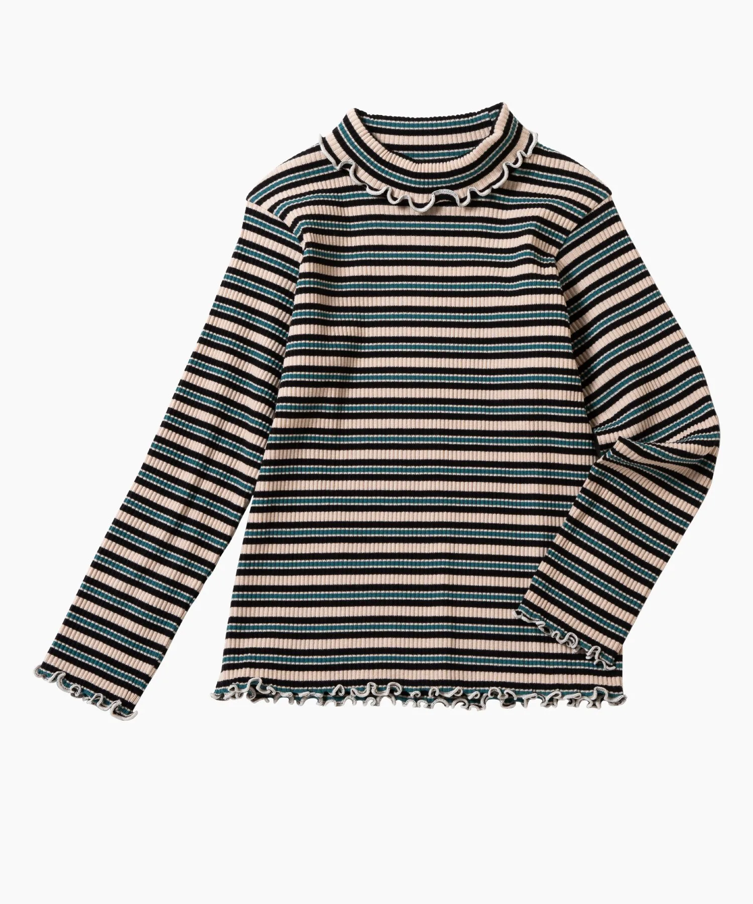 Водолазка в рубчик Ever Closet, Green border — фото 3