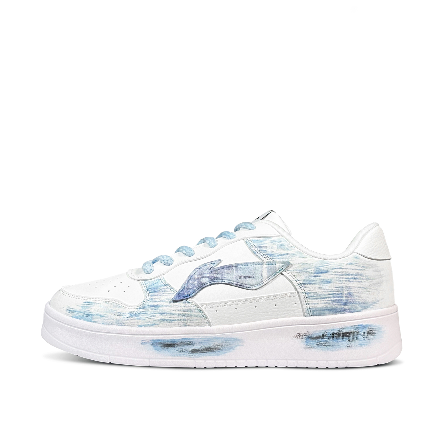 

LINING Понтонные лодки нескользящие, устойчивые к истиранию, дышащие низкие скейтборд кроссовки Men's Blue White