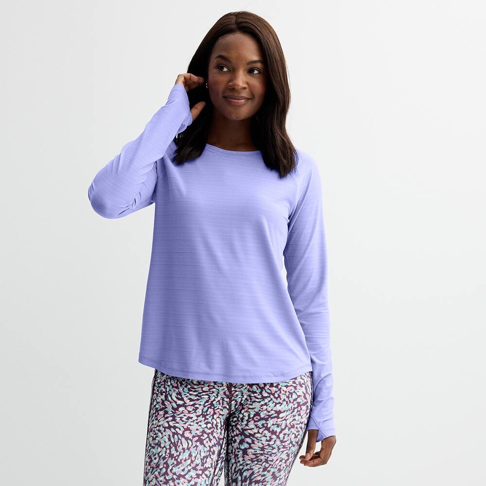 

Женская сетчатая футболка с длинными рукавами Tek Gear, цвет Lola Purple