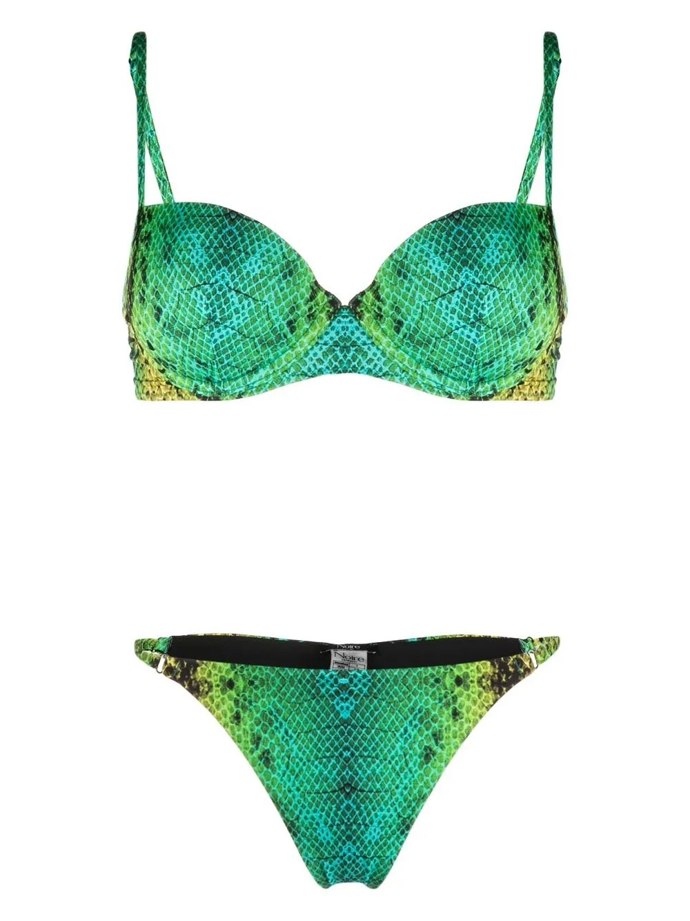 

Бикини со змеиным принтом Noire Swimwear, зеленый