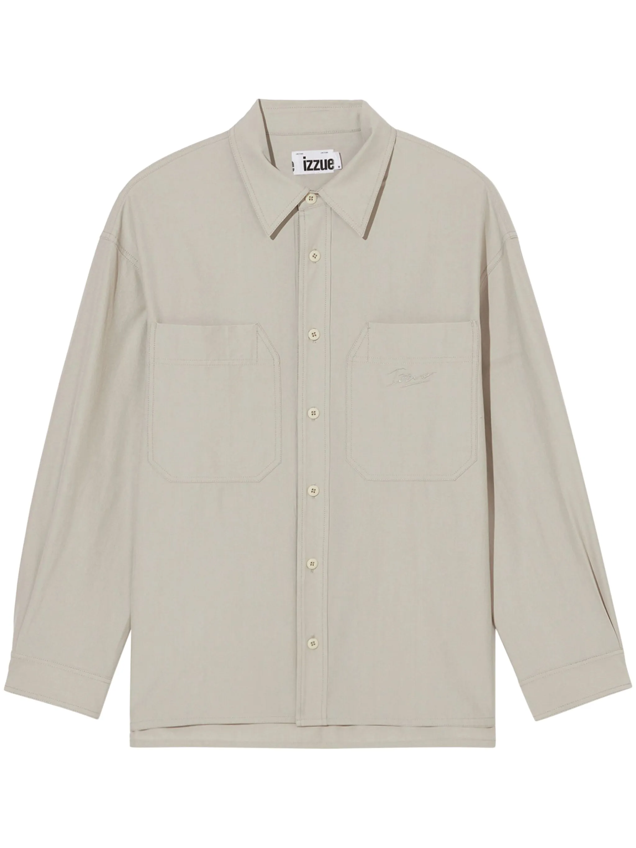 

Рубашка с приспущенными плечами и логотипом Izzue, бежевый