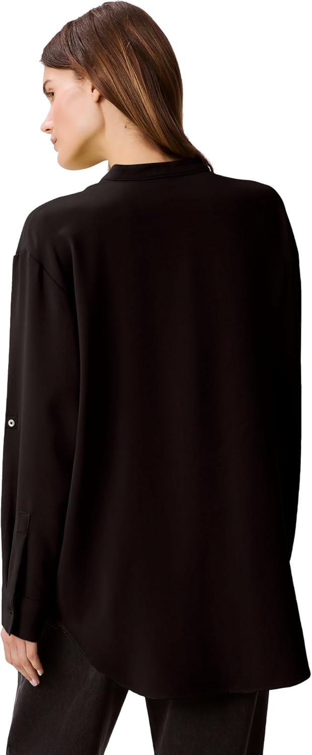 

Женская креповая рубашка Calvin Klein с застежкой на пуговицы, Black