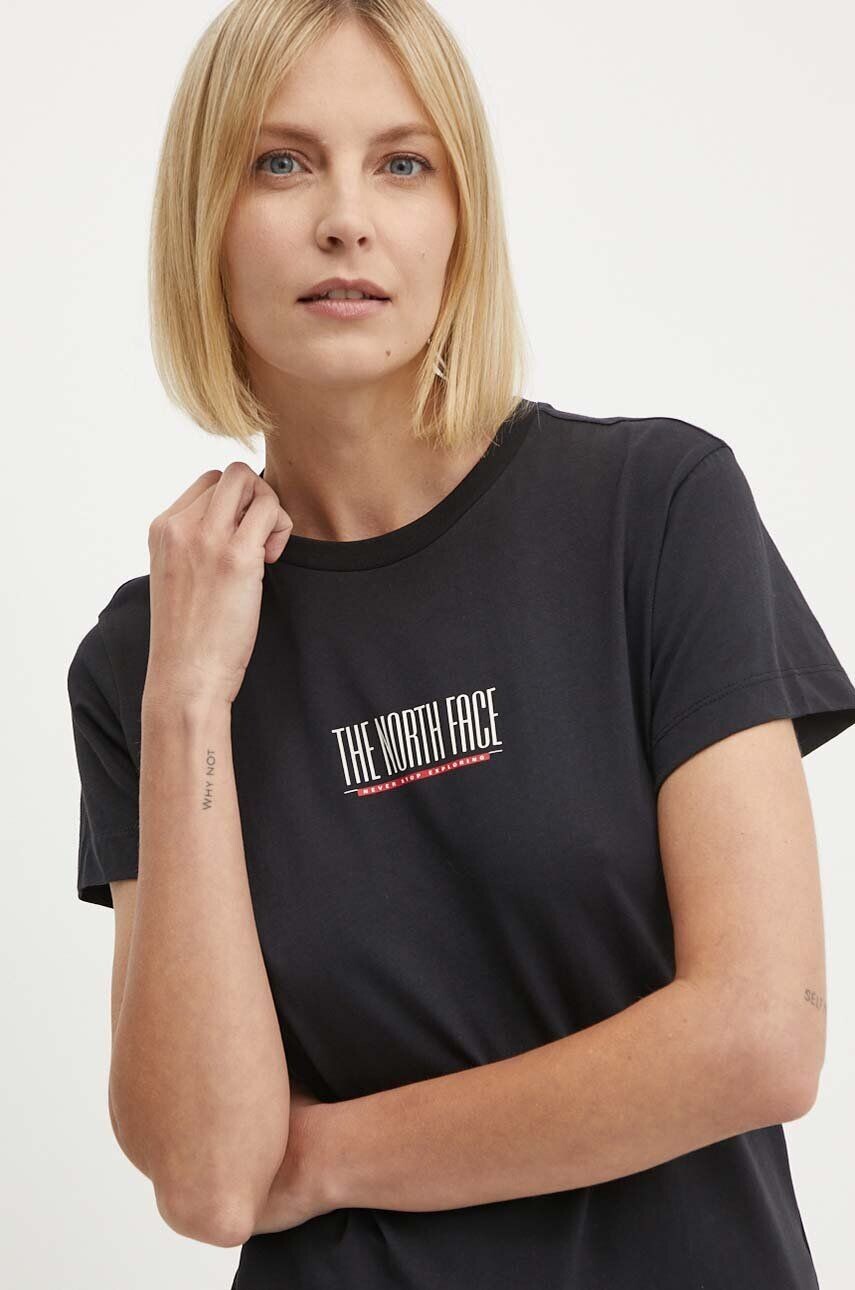 

Хлопковая футболка The North Face, черный