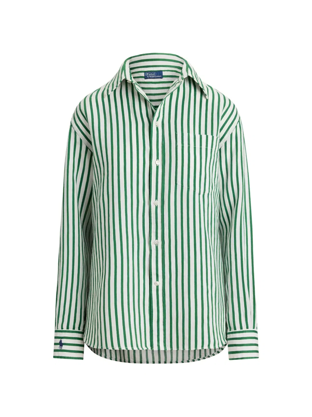 Полосатая рубашка с карманом Polo Ralph Lauren, зеленый