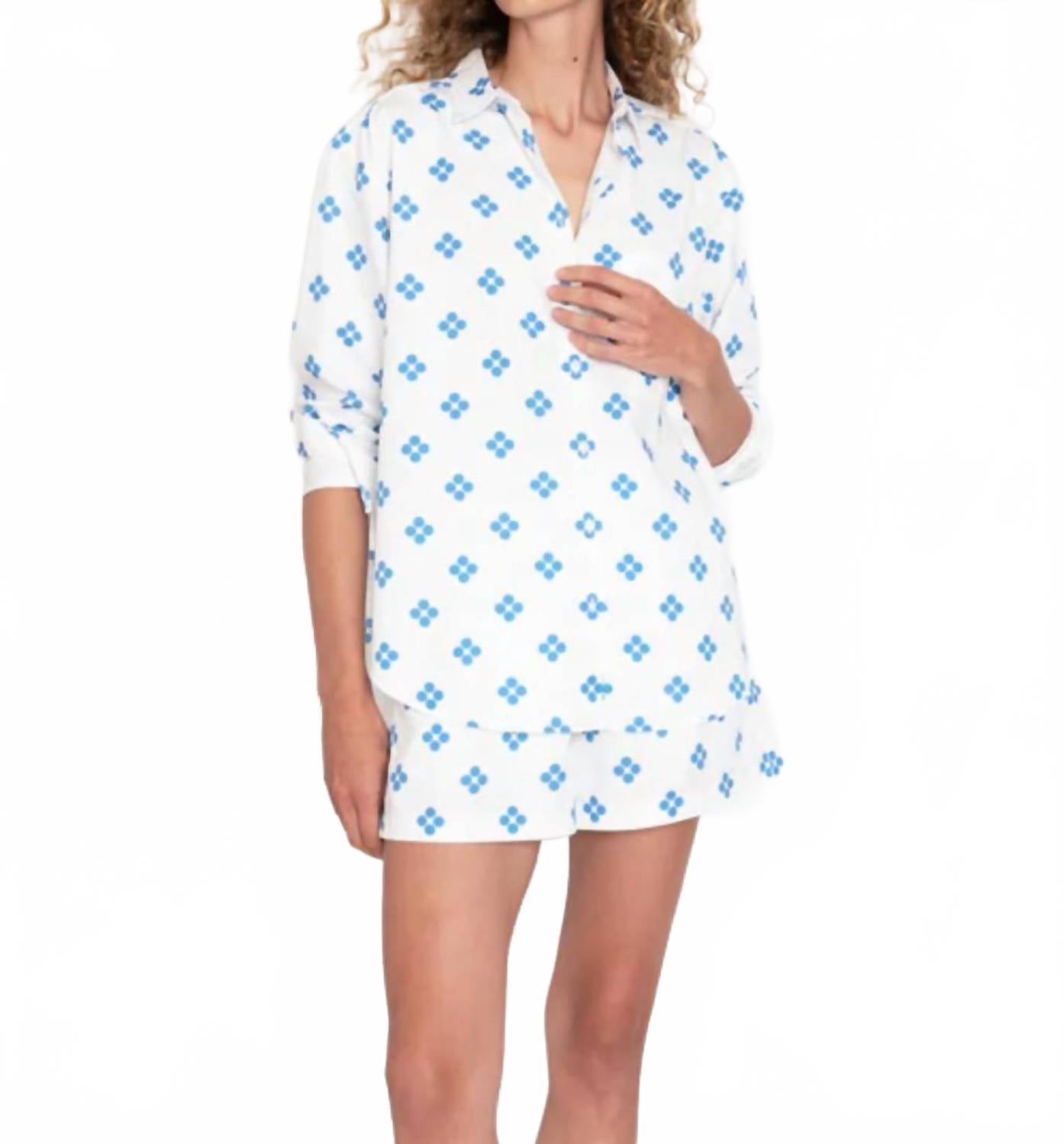 

Женские шорты The Reine белого/королевского синего цвета Kule, белый/синий