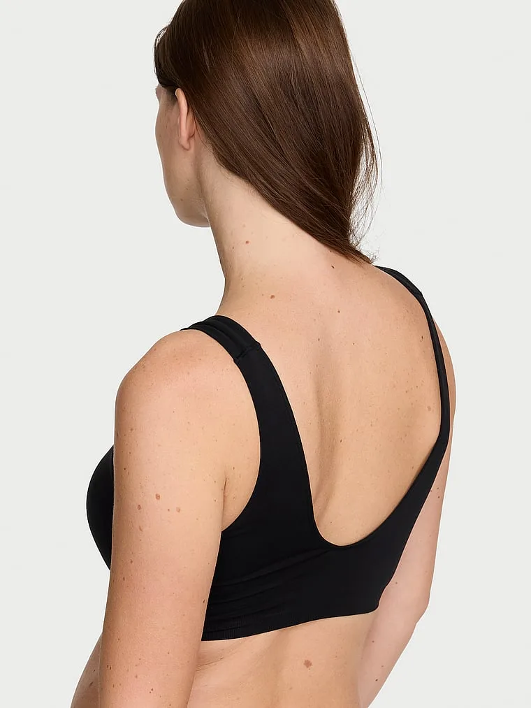 Бесшовный бюстгальтер с глубоким вырезом для кормления Victoria'S Secret Bare, Smooth Black — фото 2