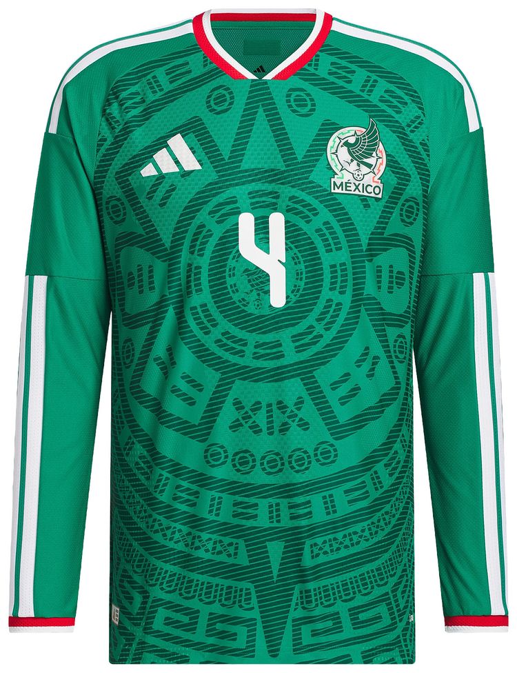 

Футболка Adidas Mexico 26 Home Alvarez Authentic с длинными рукавами, зеленый