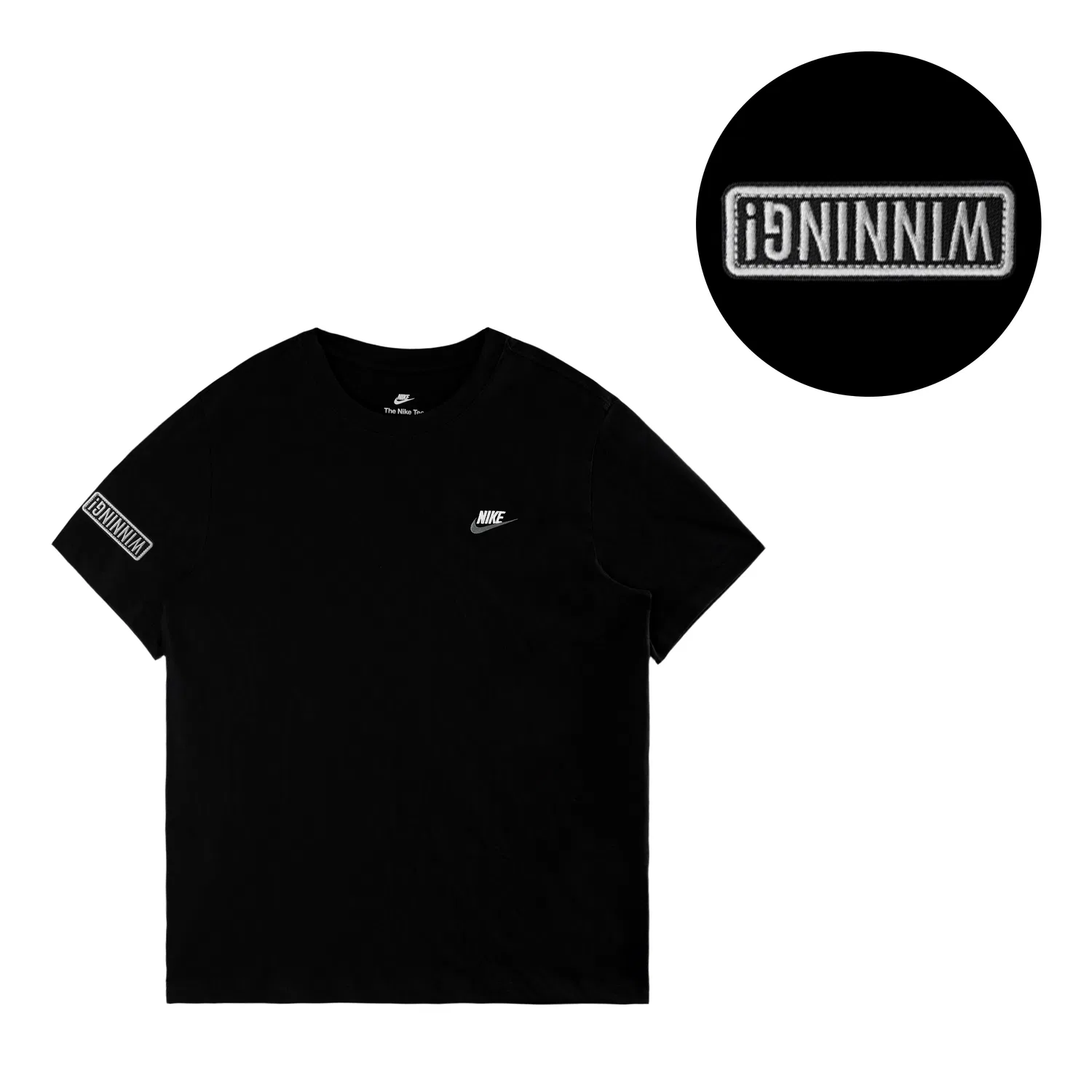 Футболка Nike Sportswear Club с вышивкой, черный/белый/темно-серый — фото 3