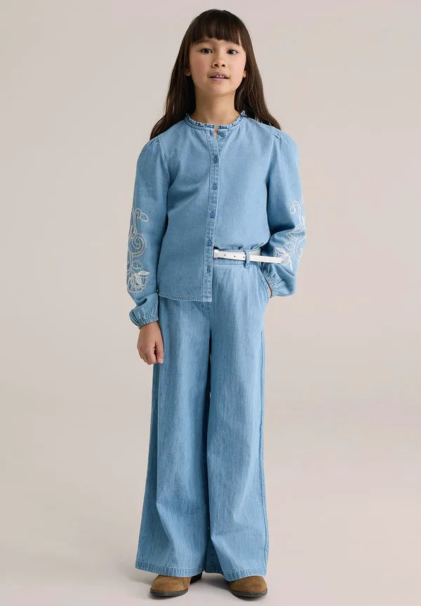 Блузка с ребристым краем We Fashion, Blue