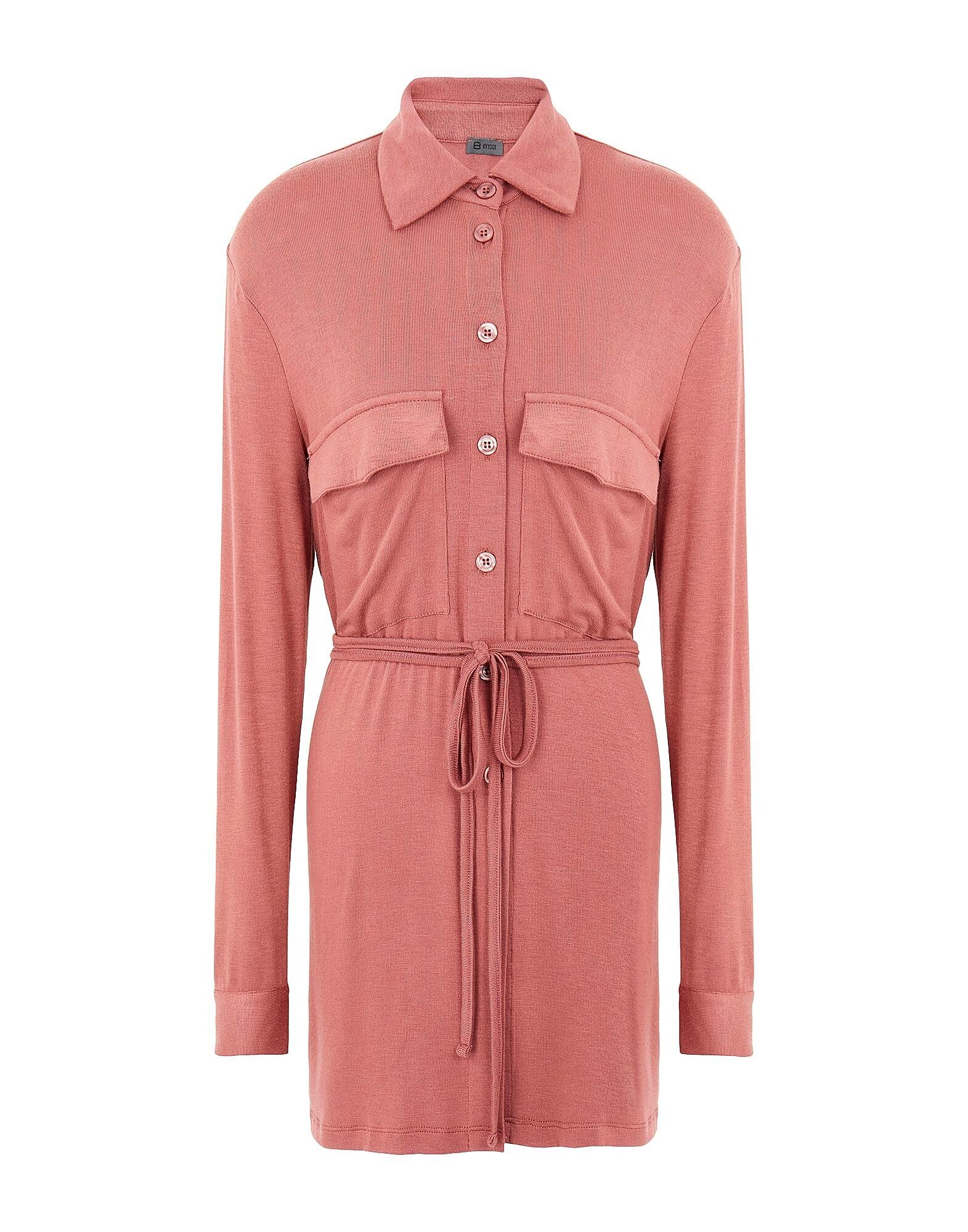 

Рубашка Viscose Elastic Belted Shirt 8 By Yoox, темно-розовый