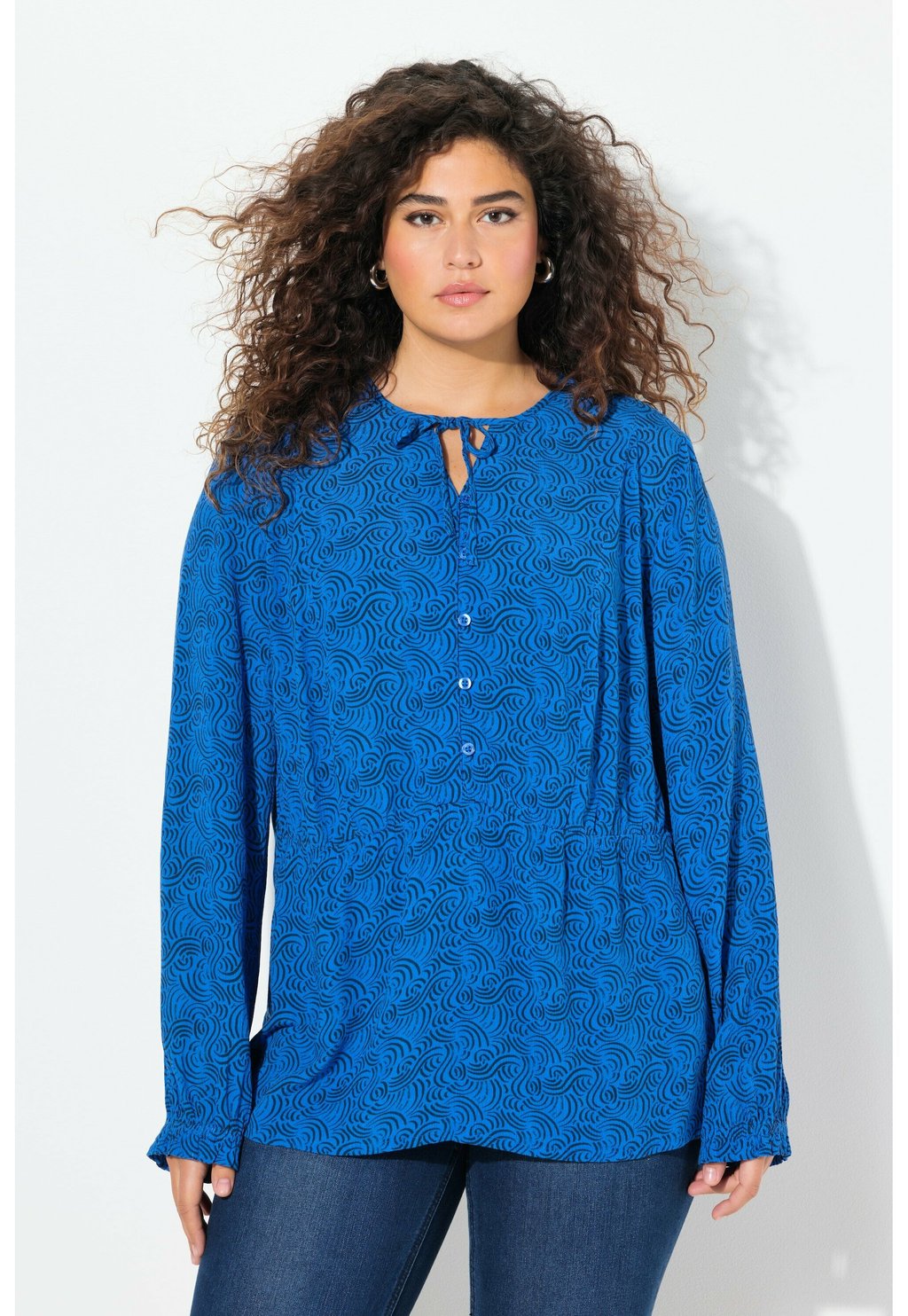 

Блуза WAVE PRINT LONG SLEEVE Ulla Popken, темно-фиолетовый