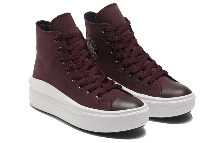 Кеды (WMNS) Converse Chuck Taylor All Star High Move 'Diamond Metal - Black Currant', красный — фото 4