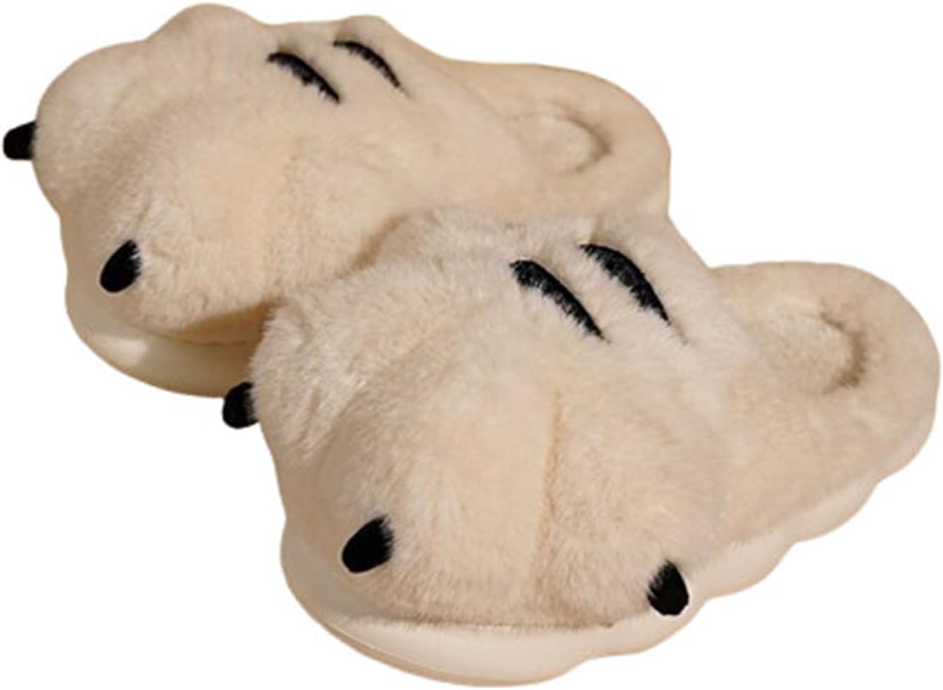 

Женские и мужские домашние тапочки с животными, милые тапочки в форме тигровых когтей, мягкие плюшевые, с толстой подошвой, хлопковые, для дома, костюм на Хэллоуин, в виде лап и когтей (36/37 EU, желтые) Znel