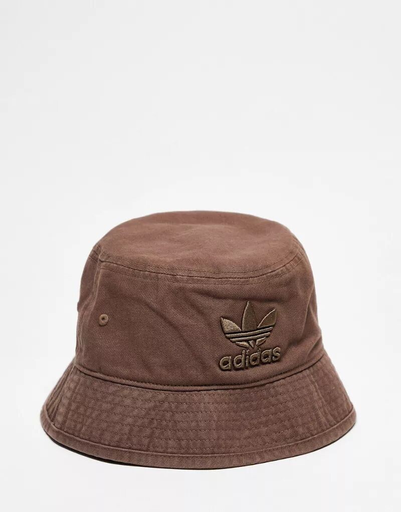 

Коричневая панама с логотипом и трилистником adidas Originals