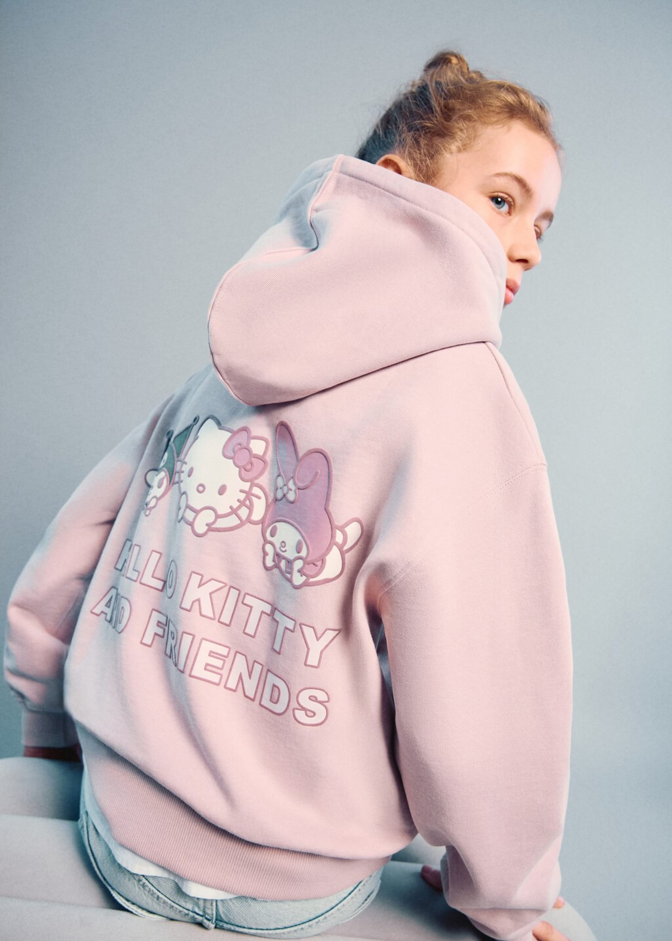 MANGO KIDS Толстовка 'Hkpeace' в цвете розовый, светло-розовый — фото 3