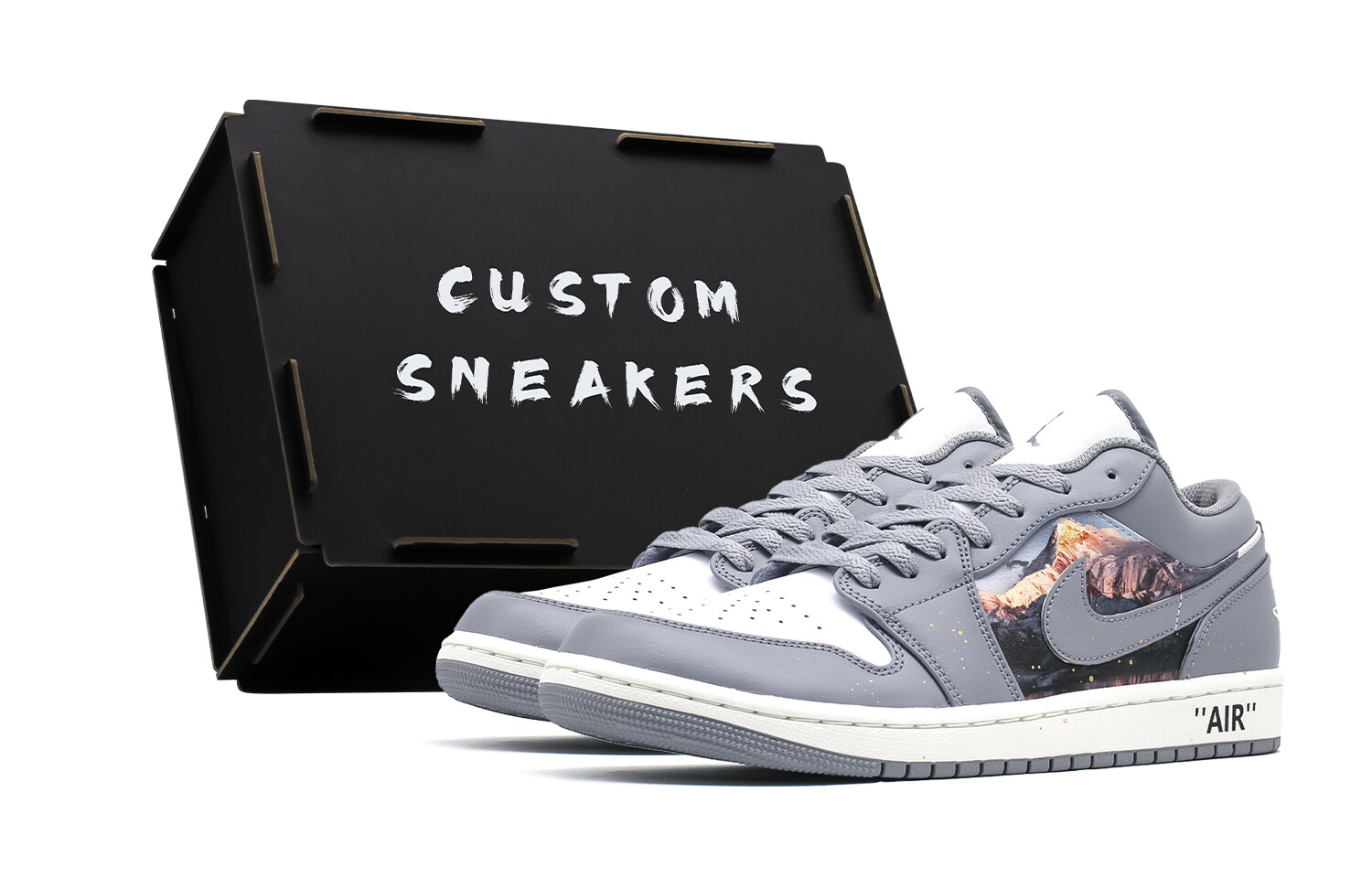

Кроссовки Air Jordan 1 Vintage Basketball Shoes Men Low-top Grey/white, серый/белый