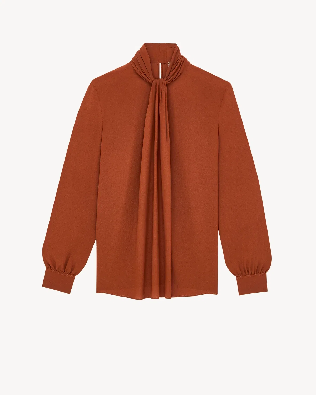 Блузка-аскот из шелкового крепа Saint Laurent, красный