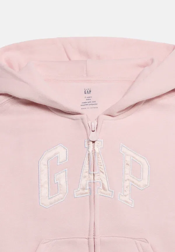 Толстовка на молнии Gap, цвет туманно-розовый — фото 4