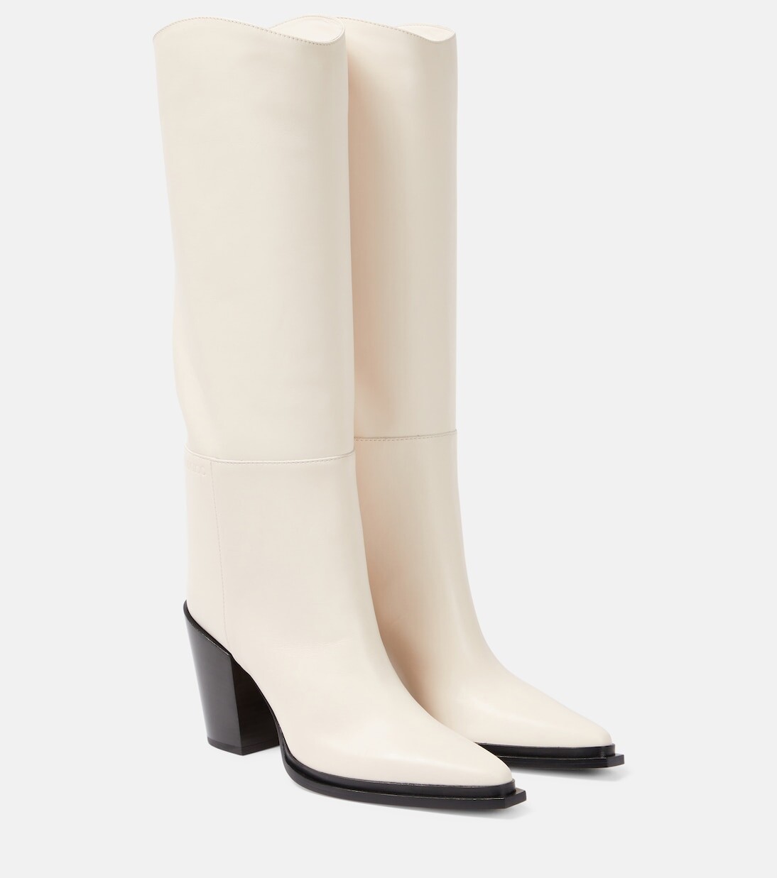 Кожаные ботинки cece 80 до колена Jimmy Choo, бежевый