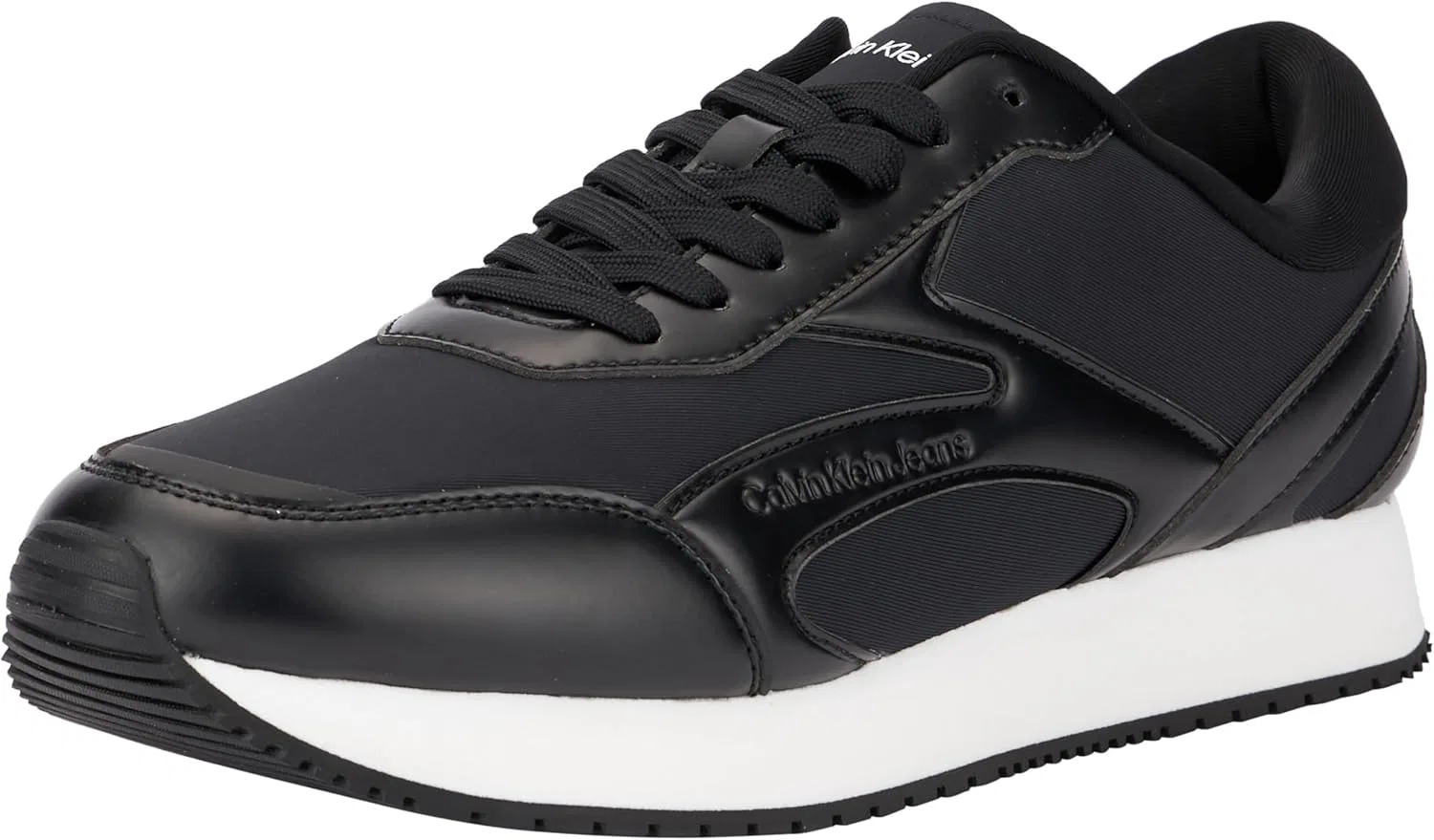 Многослойные кроссовки в стиле ретро Calvin Klein Herren Runner Schuhe, Black, Bright White