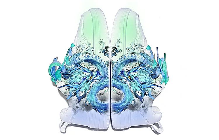 Износостойкие и легкие низкие кроссовки для скейтбординга унисекс ZUOLENGCHAN, Blue Green-Shui Long Ling-ZLA5003D — фото 4