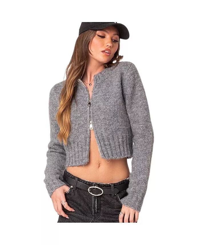 

Женский кардиган Jillian с двойной молнией Edikted, серый