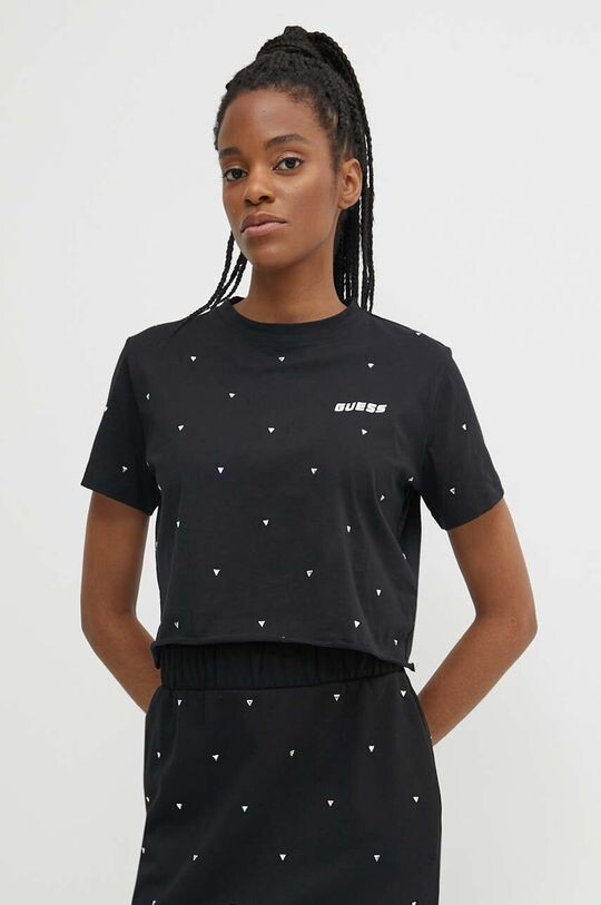 

Хлопковая футболка Guess, черный