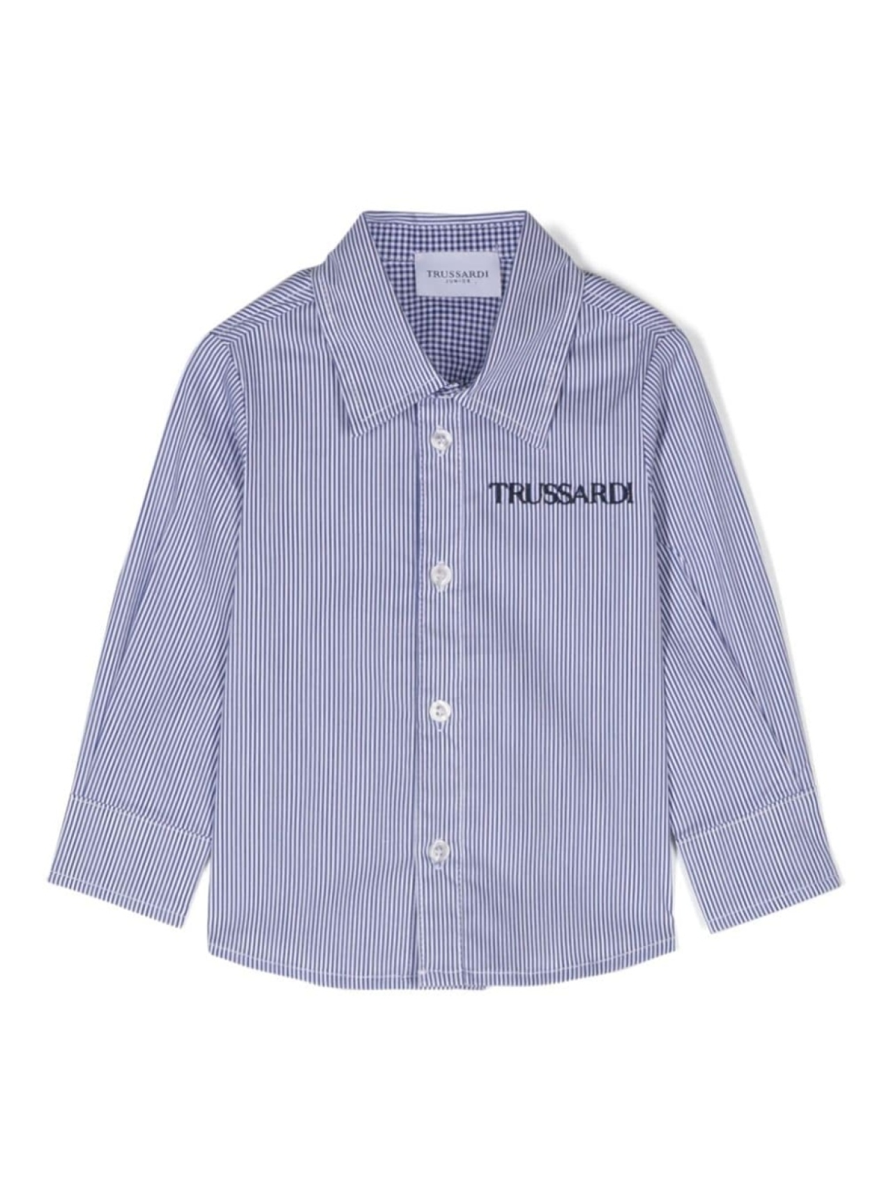 

TRUSSARDI JUNIOR рубашка с вышитым логотипом, синий