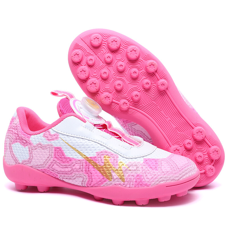 Детские футбольные бутсы Kids Low-top Gold Binary, розовый — фото 4
