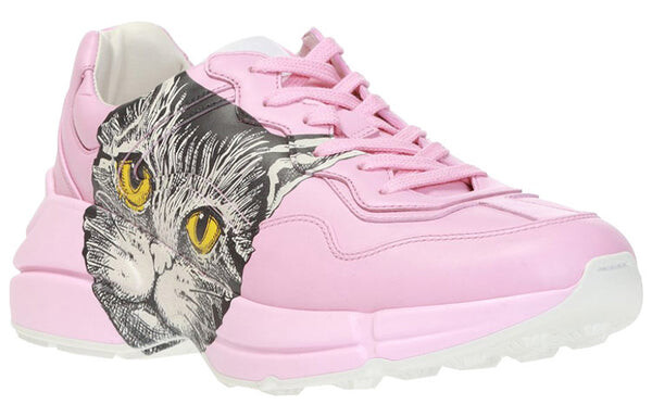 Кроссовки rhyton 'mystic cat pink' Gucci, розовый — фото 2