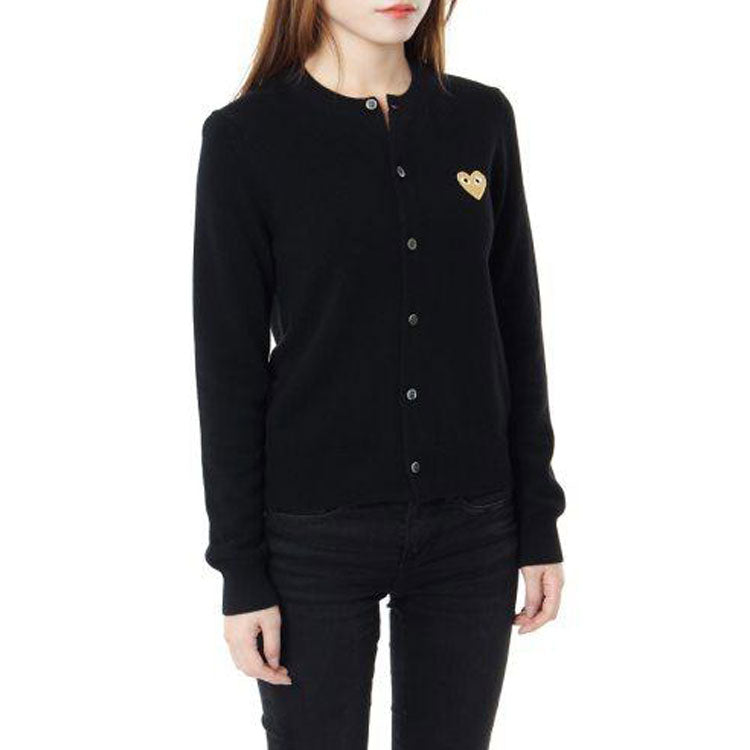 Кардиган (WMNS) COMME des GARCONS PLAY Cardigan Gold Emblem 'Black' AZ-N049-051-1, черный — фото 4