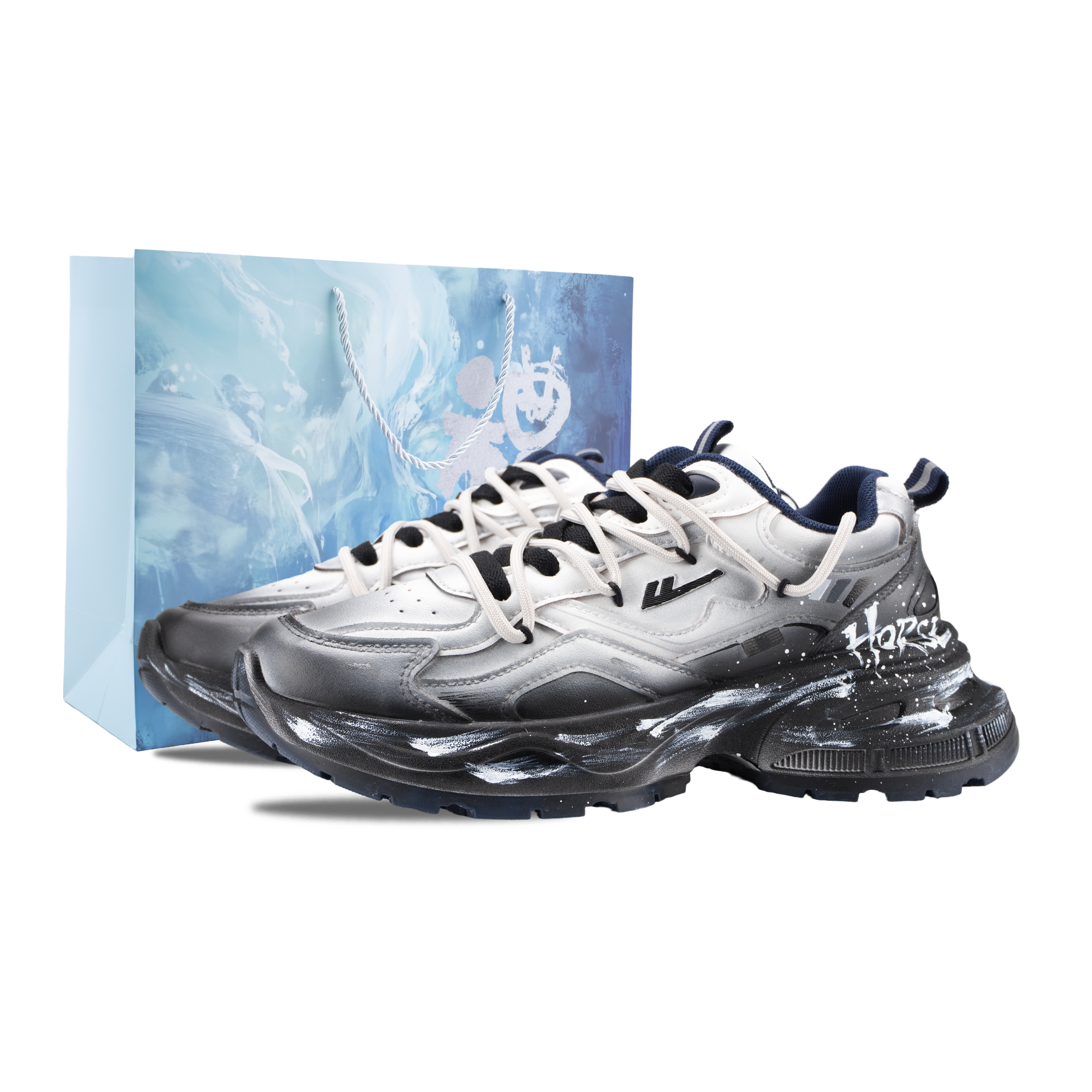 

Устойчивые к истиранию кроссовки-платформы низкие Chunky Unisex WARRIOR, черный белый (special shopping bag)