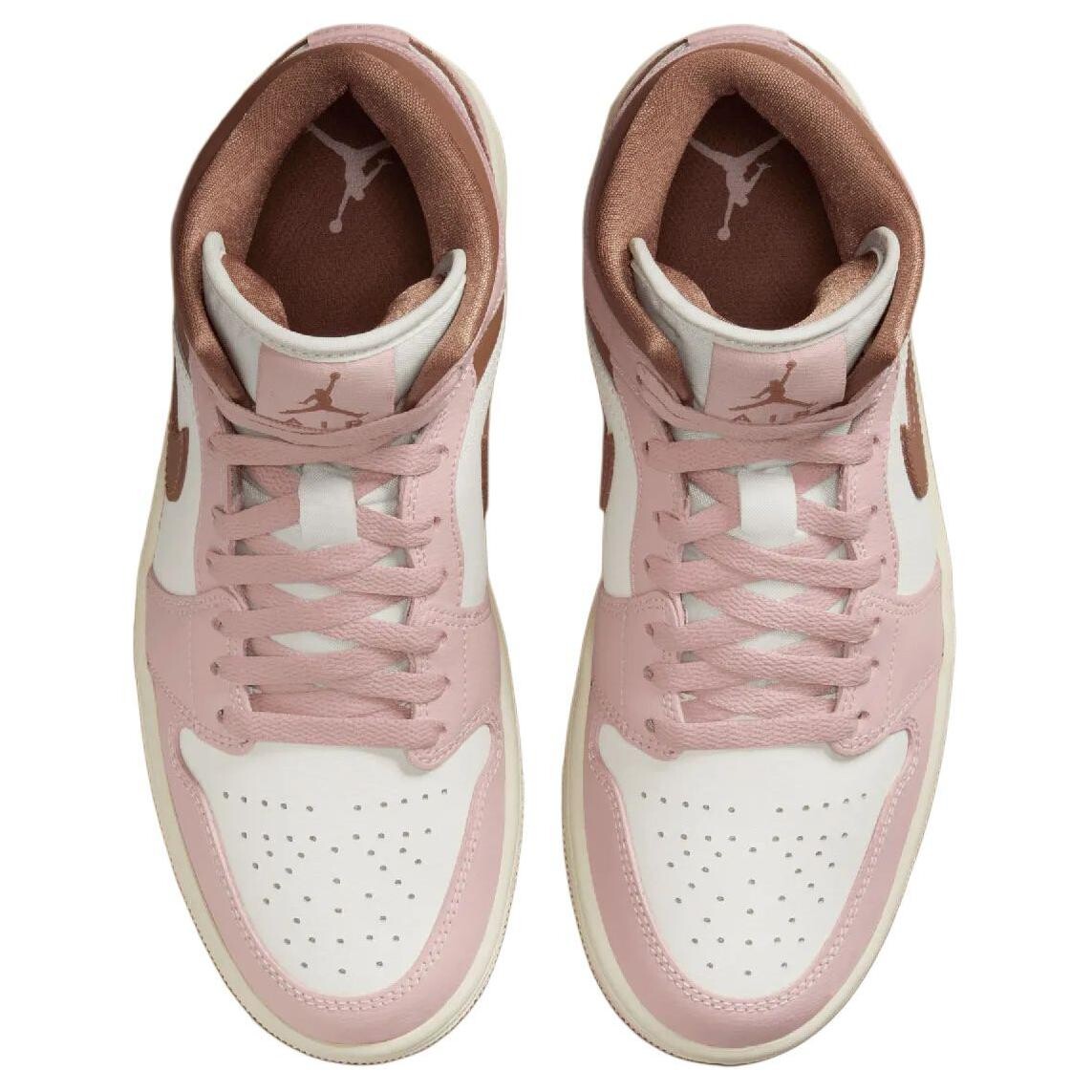 Кроссовки Air Jordan 1 Vintage Basketball Shoes Women's Mid-top Pink/white, белый — фото 4