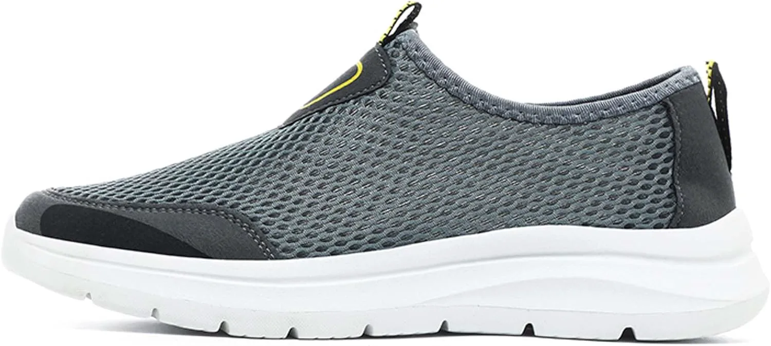 

Мужские универсальные сетчатые спортивные повседневные туфли, дышащие, противоскользящие, для ходьбы, для активного отдыха и походов, легкие лоферы без шнурков, мужская обувь больших размеров 6-14 US Generic, серый