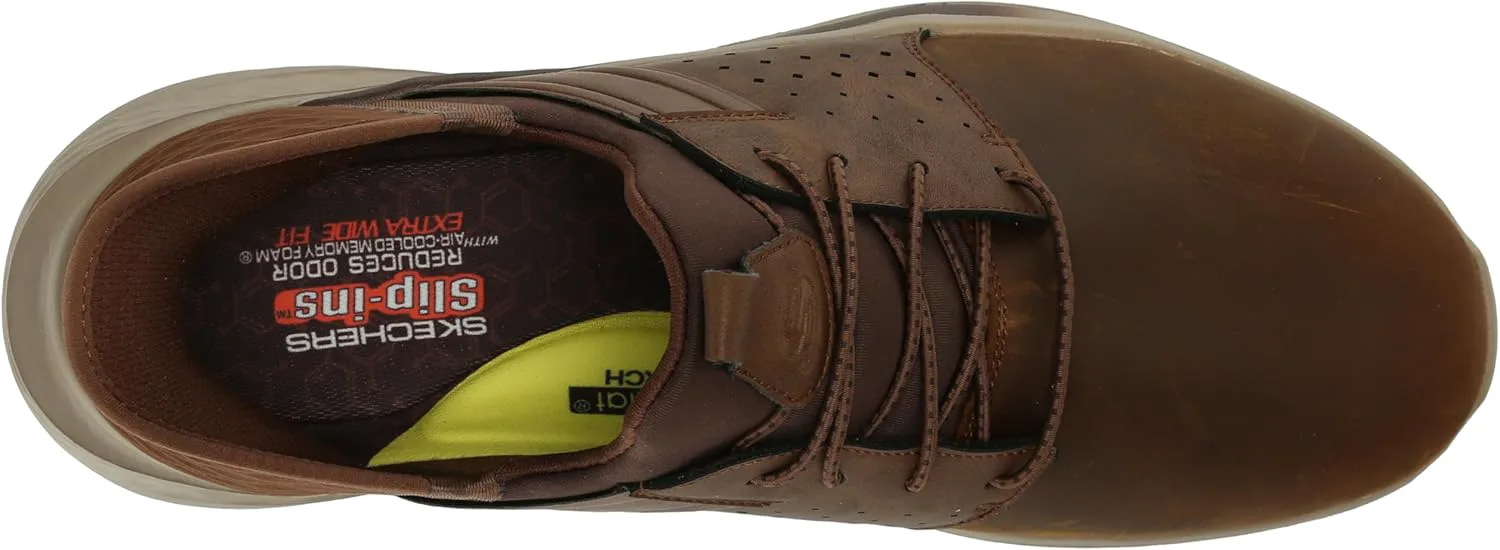 Мужские слипоны Skechers USA Slade - Zachary Hands Free Skechers USA Men's, коричневый — фото 4