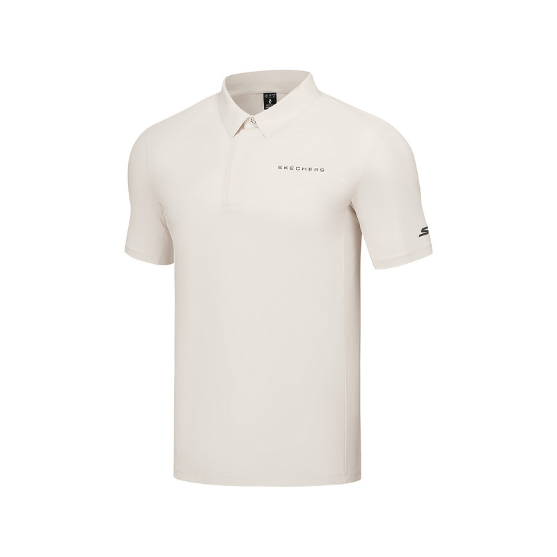

Комфортная спортивная серия поло мужская white sand Skechers, белый/светло-коричневый