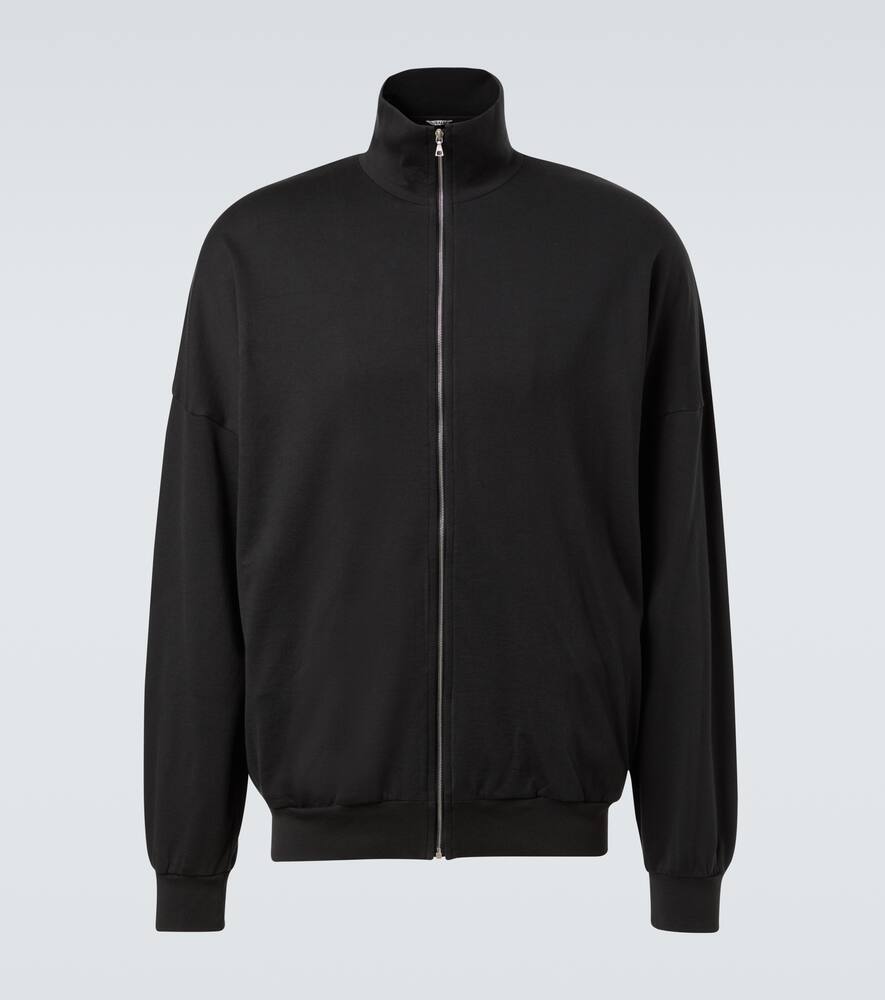 

Хлопковый джерси свитер на молнии Auralee, Ink Black