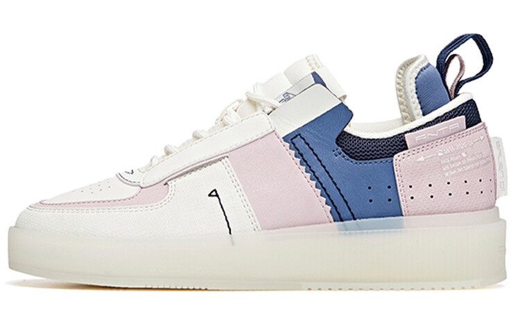 

Кроссовки для скейтбординга женские, низкие, цвета слоновой кости, белые/серо-фиолетовые/морской туманно-голубые Anta