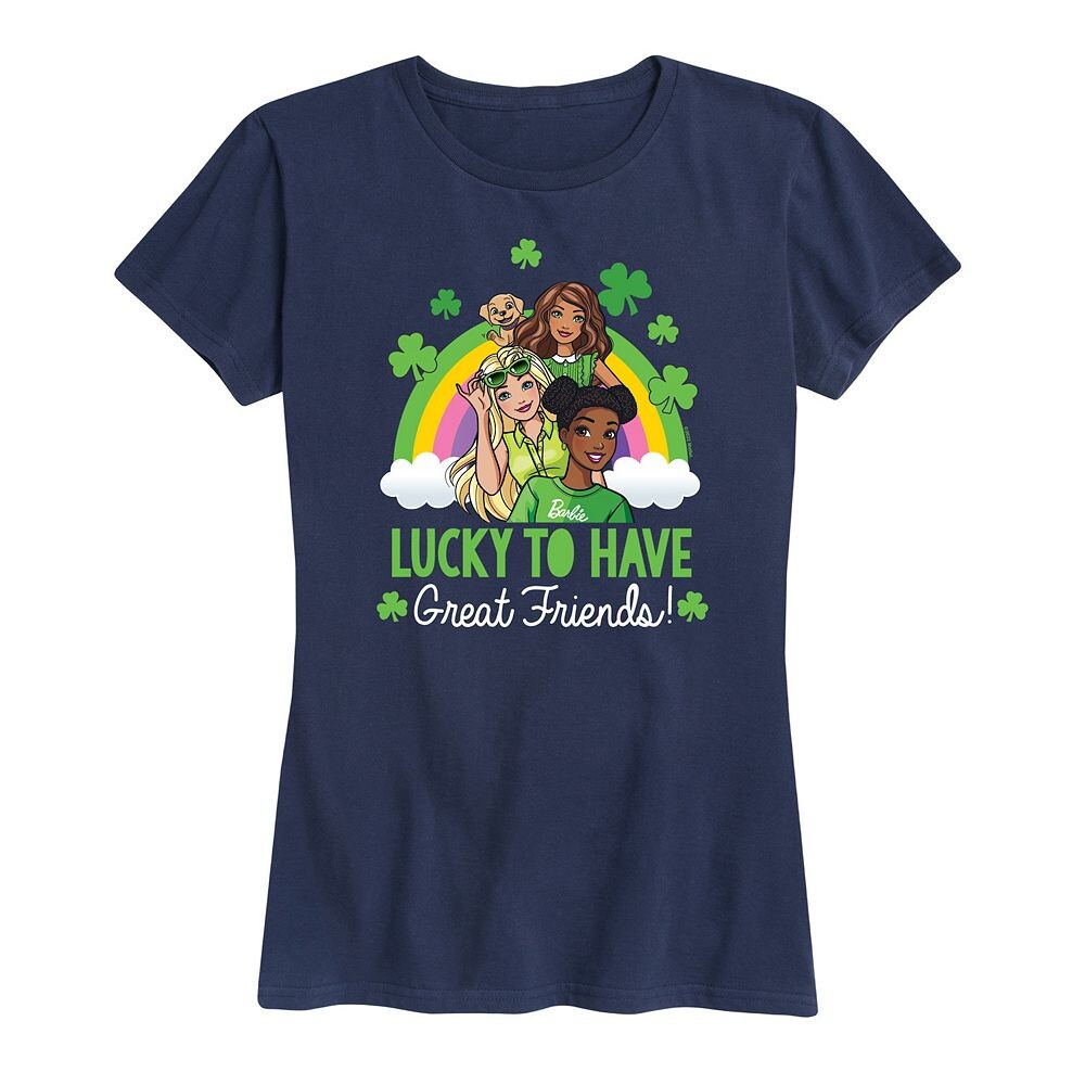 

Женская футболка Barbie Lucky To Have Friends с рисунком, темно-синий