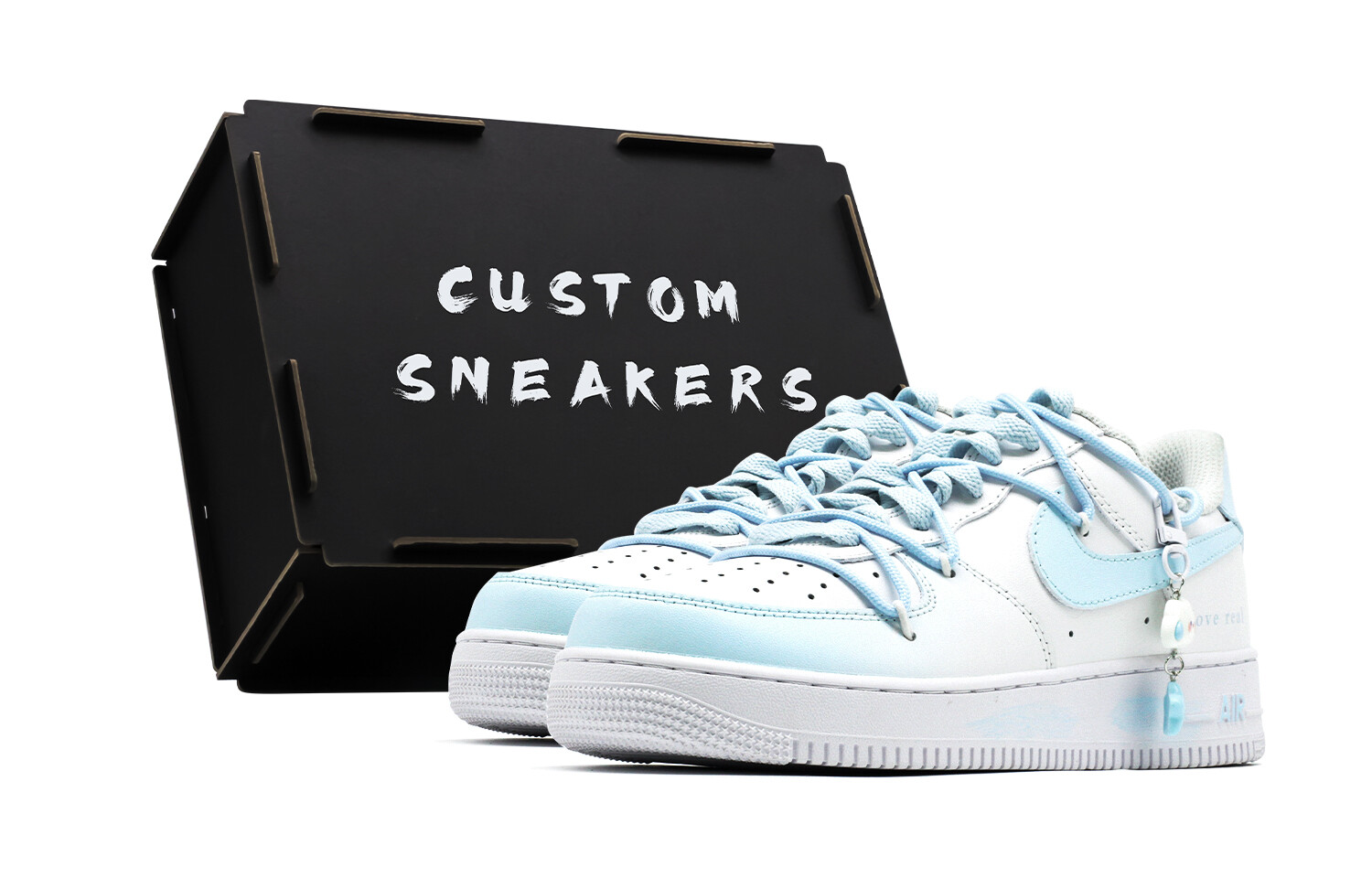 

Кроссовки Nike Air Force 1 Skateboarding Shoes Men Low-top White/blue, синий