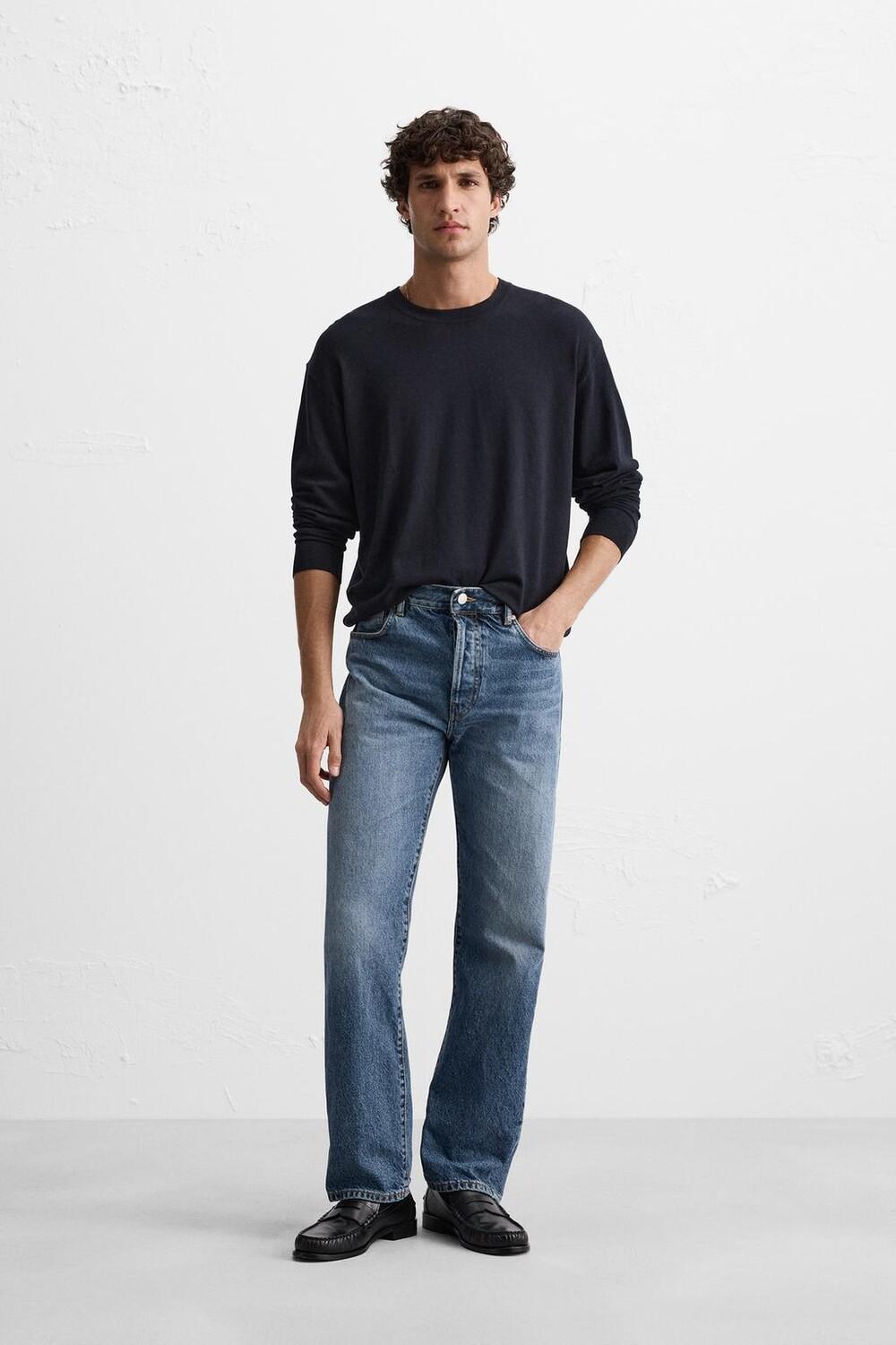 

Свитер из вискозной смеси ZARA, темно-синий