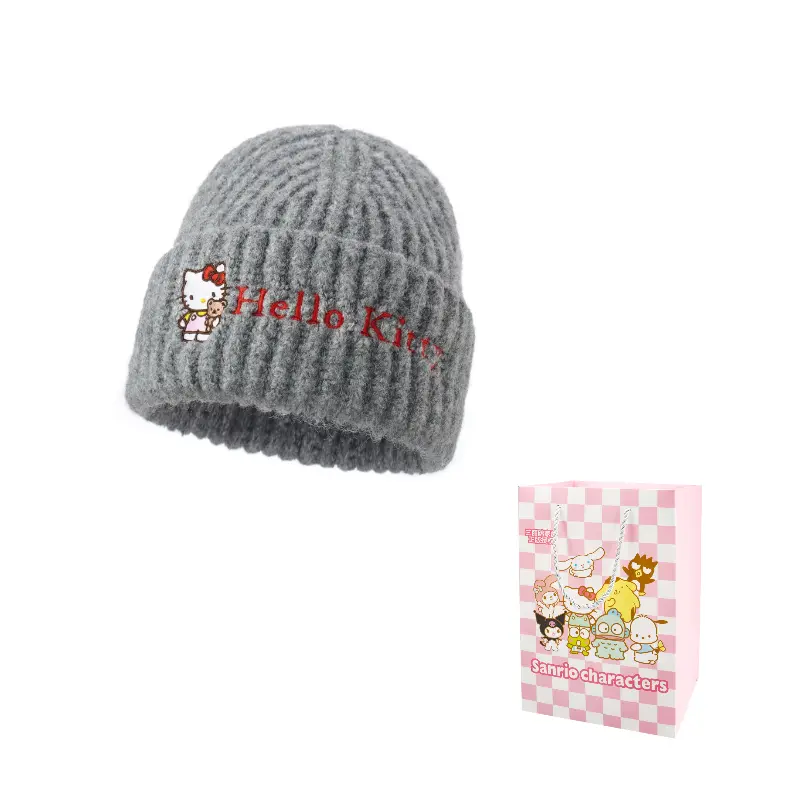 

Sanrio Женская вязаная шапка, Gray Hello Kitty Knitted Fabric Beanie