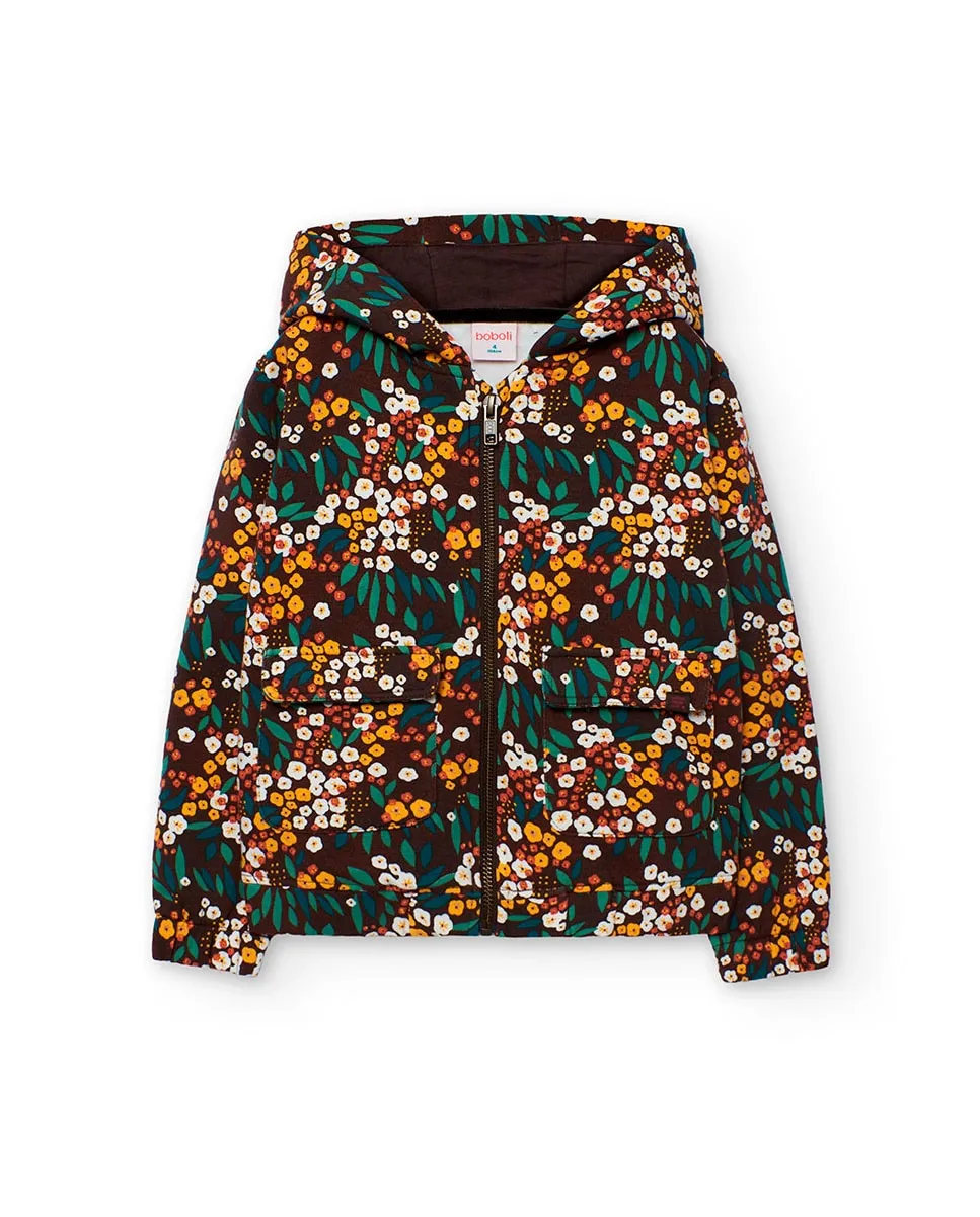 

Детская флисовая куртка с капюшоном и карманами Boboli, мультиколор