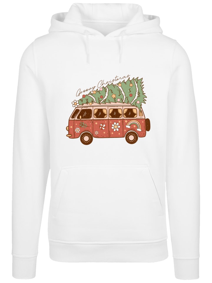 

Пуловер F4NT4STIC Hoodie Groovy Christmas Camper Van, белый